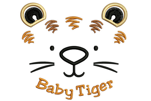 Baby Tiger Face: A Friendly, Flexible Wild Animal Embroidery Design