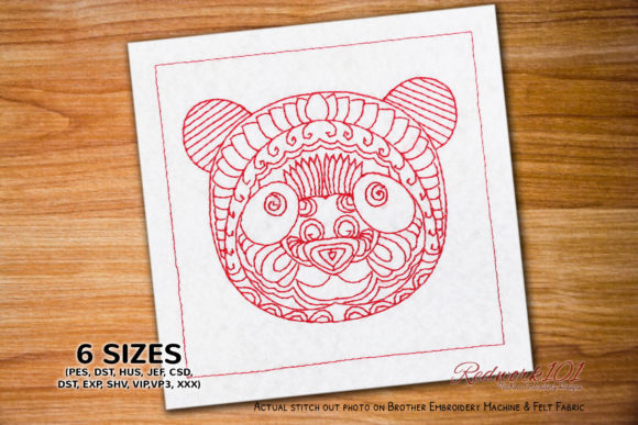 Panda Zentangle: A Thoughtful Embroidery Choice for Boutique Apparel