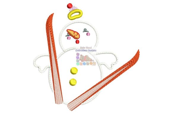 Snowman Ski Jump: A Playful Holiday Embroidery Design