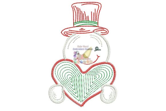 Snowman with Heart: A Cozy Holiday Embroidery Staple