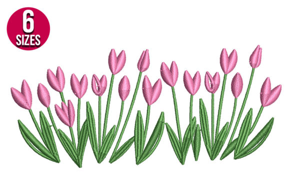 Tulip Flowers: A Fresh, Versatile Floral Embroidery Design